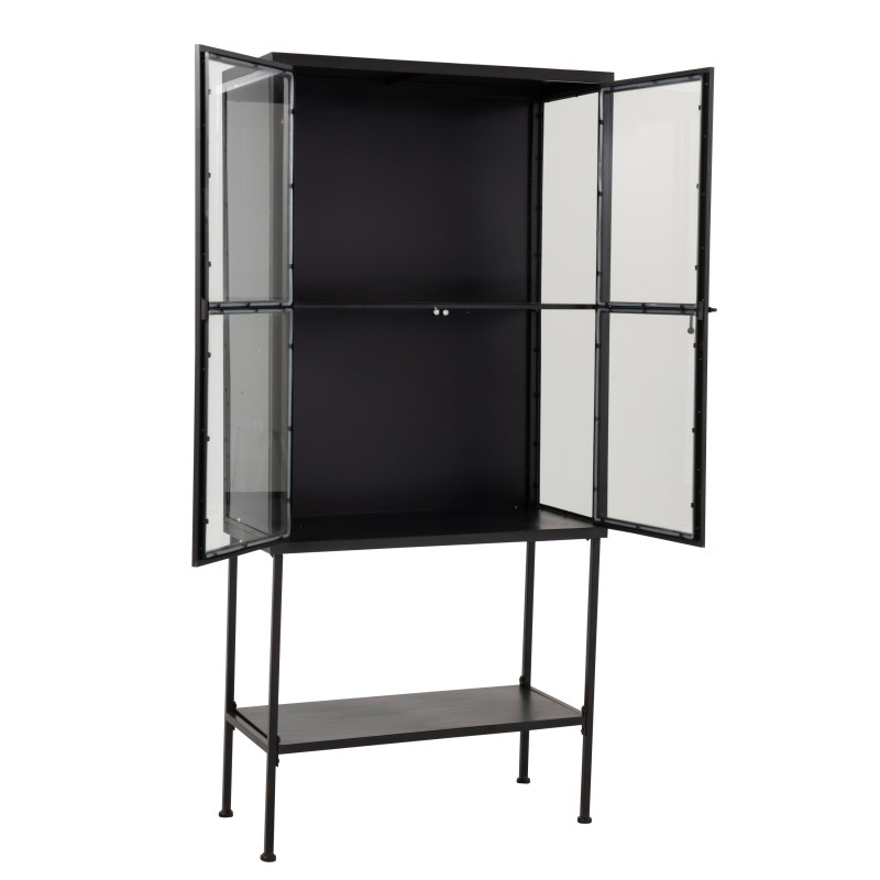 ARMOIRE VITREE METAL NOIR
