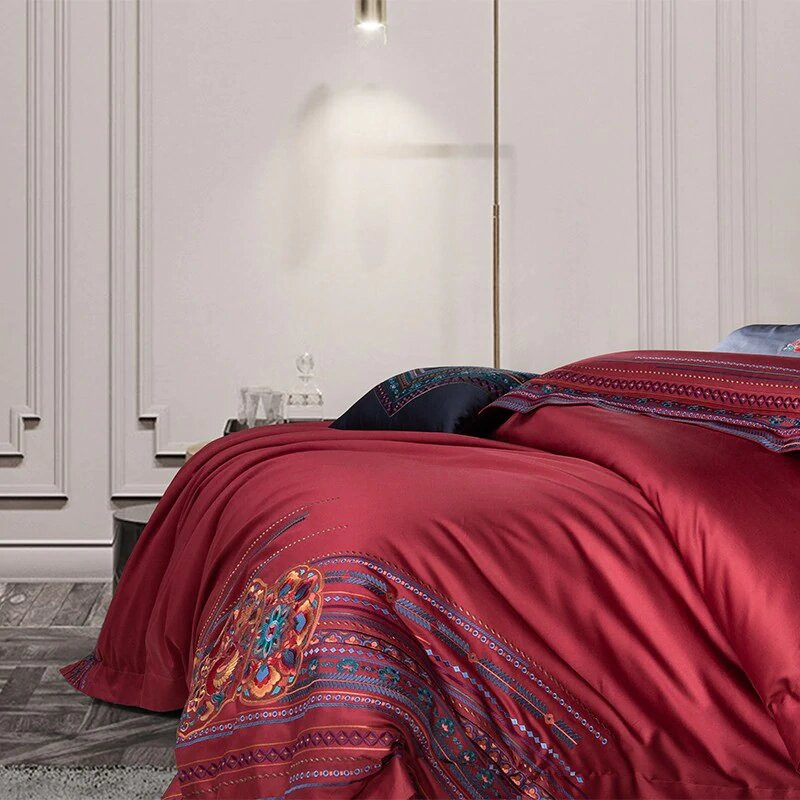 Parure de lit Bourgogne Parure de lit Queen Size 4 pièces 200 X 230 cm